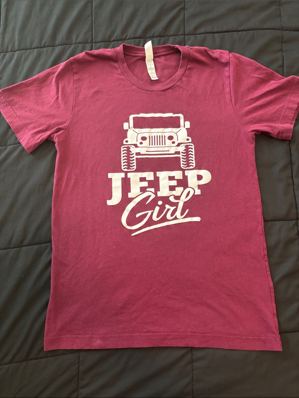 Maroon Jeep Girl T shirt size small